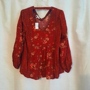 NWT Colorful Maurices Peasant Blouse Size L  *BOGO*